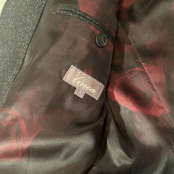 Linea Charcoal Herringbone Blazer w/ Zip Insert, Size L (40-42R) - Picture 10 of 14